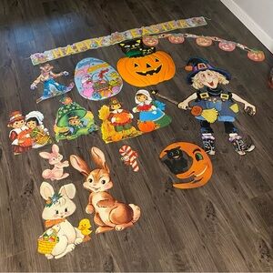 Vintage Die Cut‎ holiday wall hanging decor lot